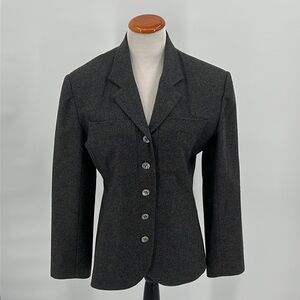 Basco Barney's Sportswear Co. Gray Wool Button Front Blazer Size 12